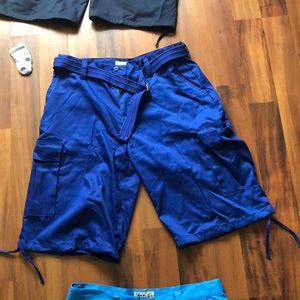 Second pair of royal blue cargo shorts